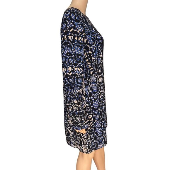 Tibi 100% silk python print long sleeve mini shift dress size 8 - Picture 3 of 8